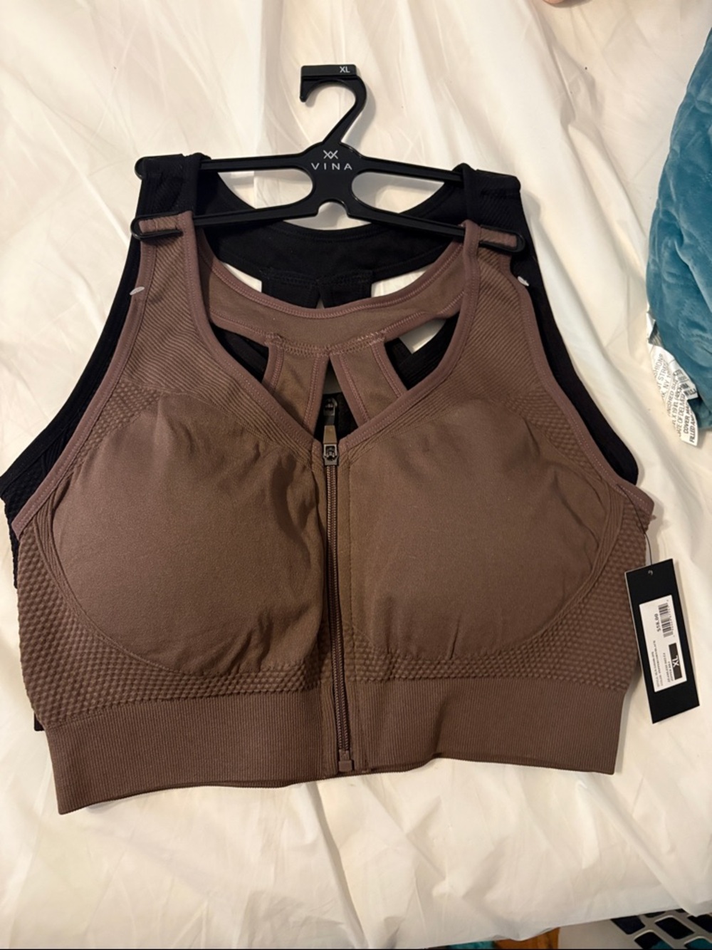 2 Pack High-Support Front-Zip Sports Bra - Brown by VINA